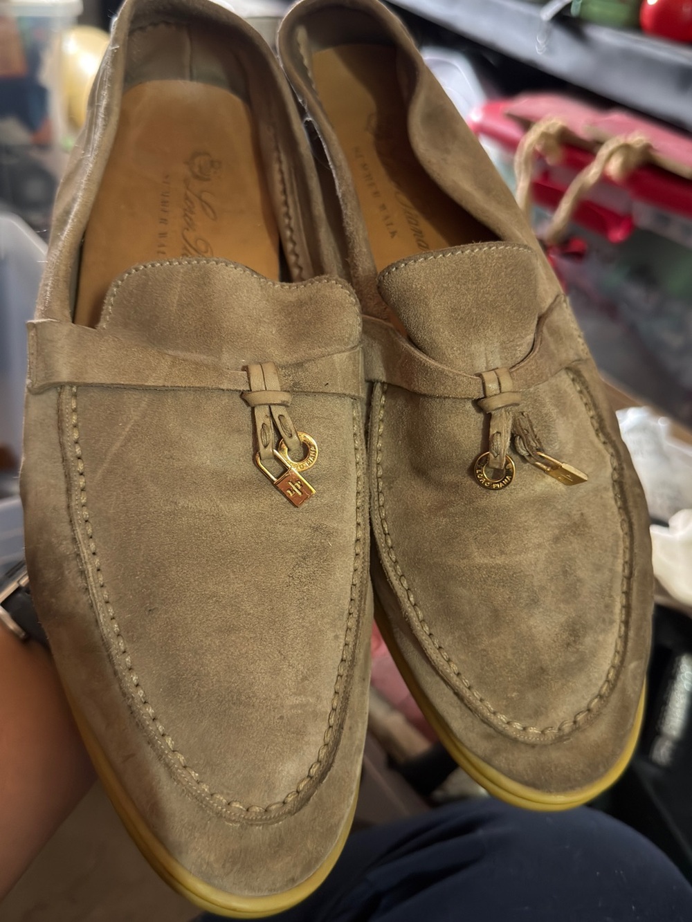 Women Suede Tassel Loafers - Taupe